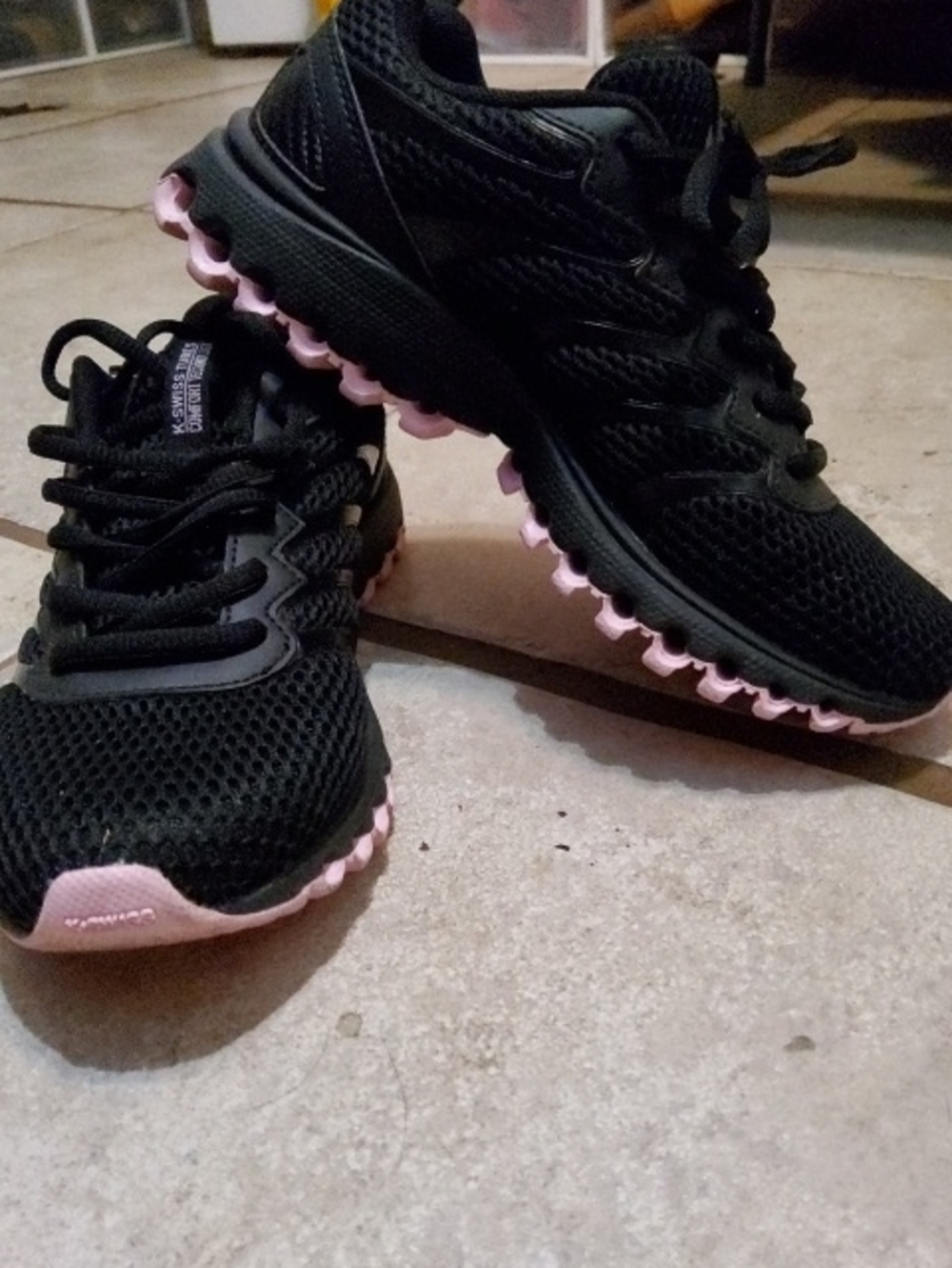 K-Swiss Black and Pink Women’s Athletic Sneakers